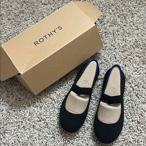 Rothy's Black Kids Mary Jane Dress Shoes Size 1